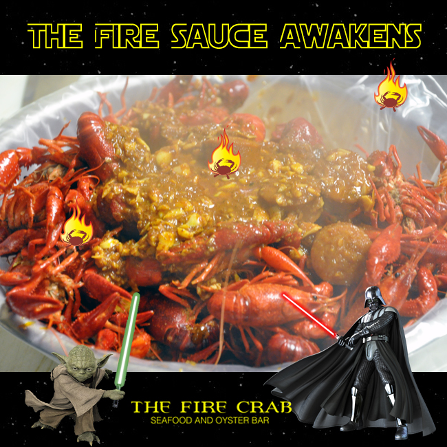 The Fire Sauce Awakens Star Wars Crawfish Combo Cajun Sausage Orange County OC 