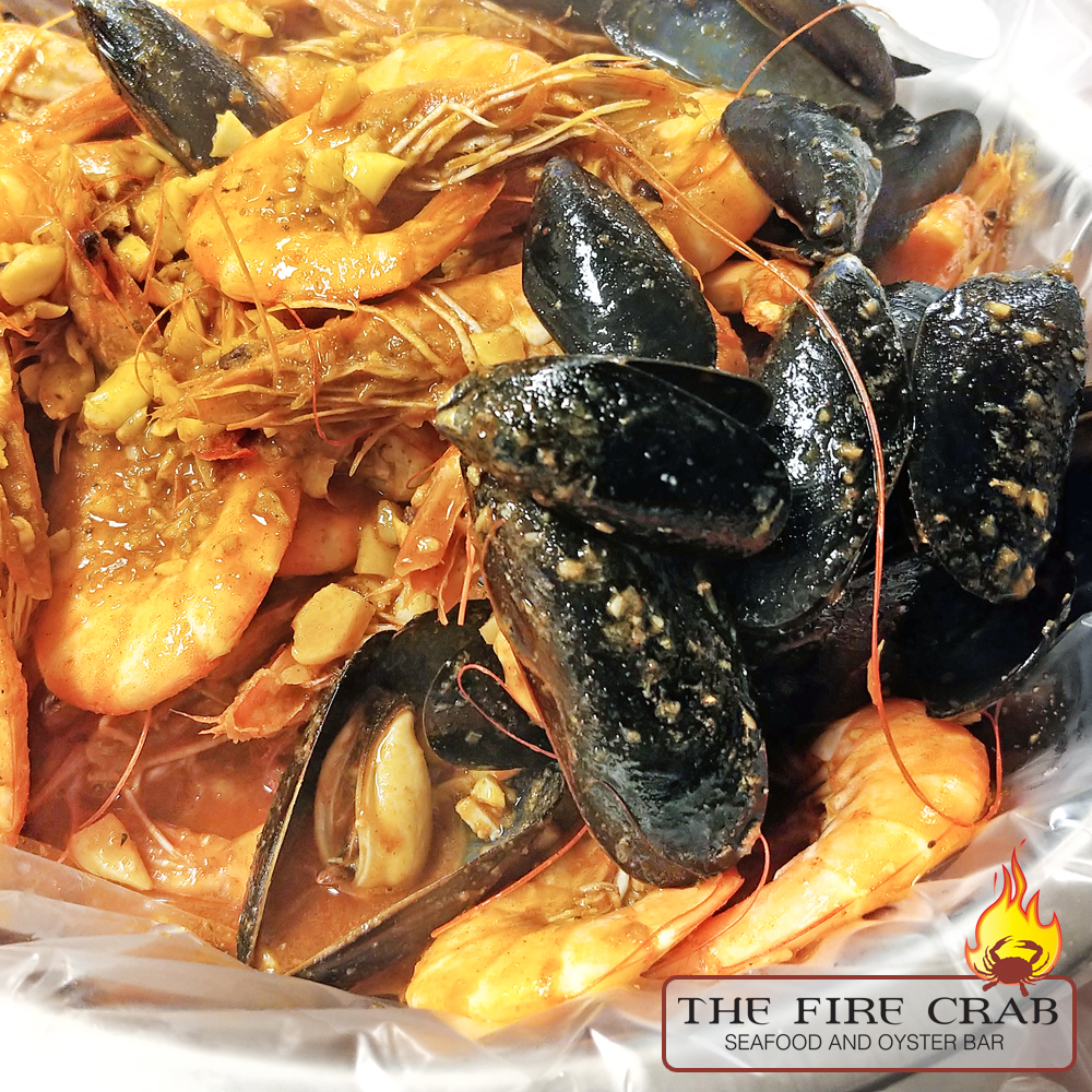 Shrimp Live Mussels Cajun Combo Garlic Sauce Orange County OC Fire Crab
