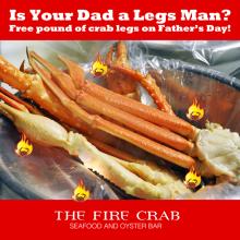 Free Crab Legs on Father's Day Orange County OC Cajun Restaurant Best Deal in Town