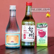 Kikusui Sake Bottle Jinro Chamisul Soju Tree Top Apple Juice Orange County Fire Crab Cajun Restaurant