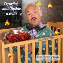 Live Crawfish While Inside a Crib A Bib Silly Commercial Funny Orange County OC Fire Crab